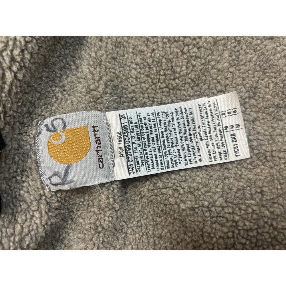 carhartt detroit jacket youth kids Medium brown faded sherpa lined workwear vtg - Picture 4 of 8